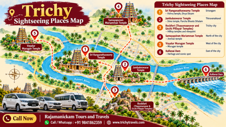 Trichy Sightseeing Places Map